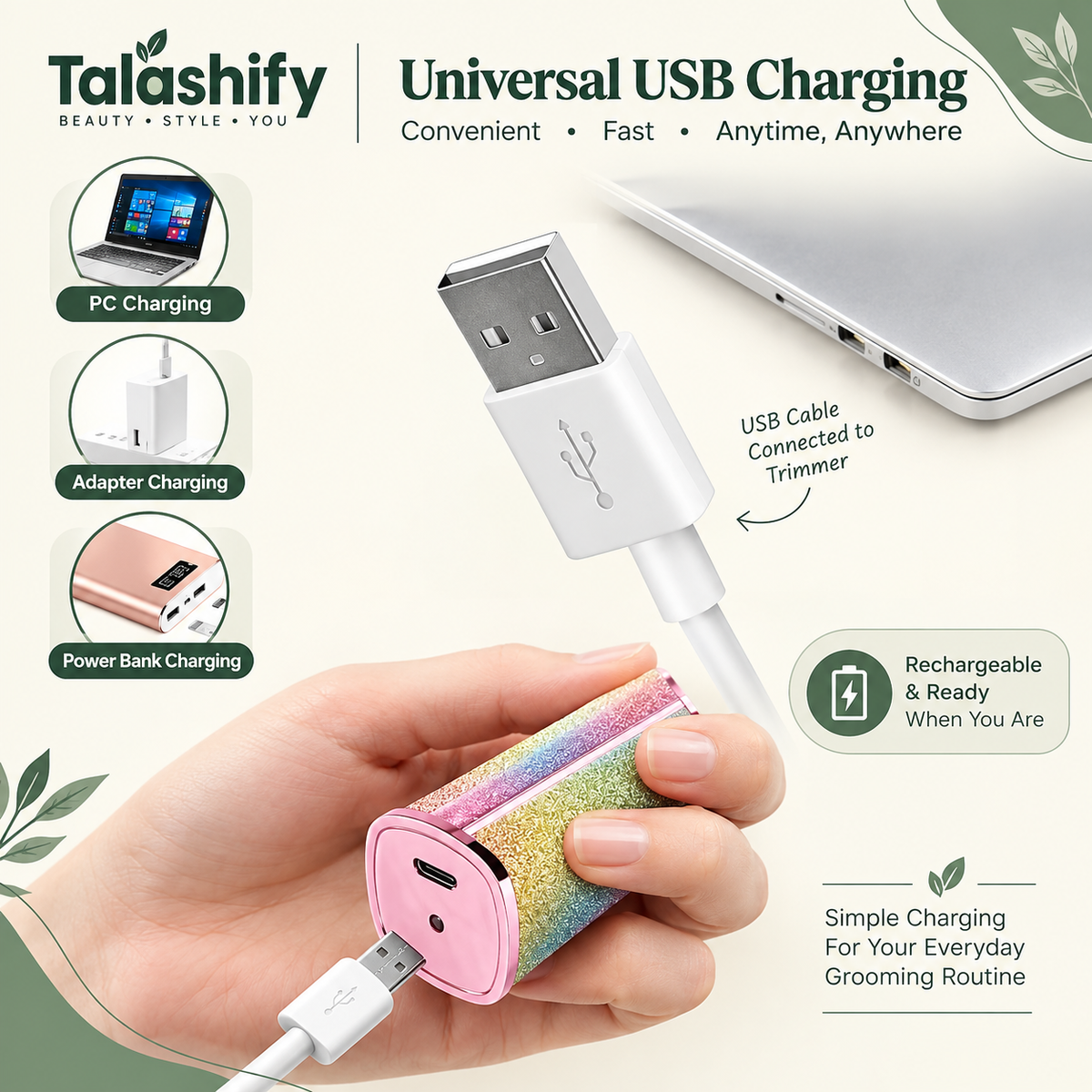 Flawless 2 in 1 Eyebrow trimmer & facial hair removal Machine ( Rechargeable)🔋