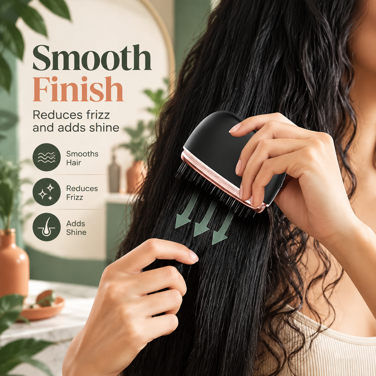 Mini Wireless Hair Straightening Comb 💚