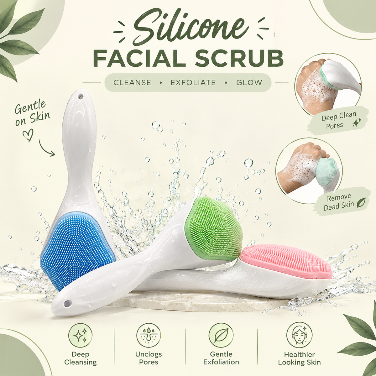 Silicone Face Scrubber 💚