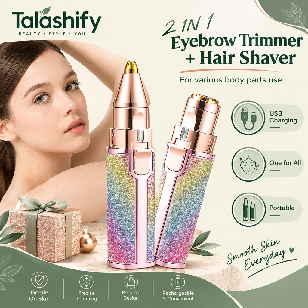 Flawless 2 in 1 Eyebrow trimmer & facial hair removal Machine ( Rechargeable)🔋