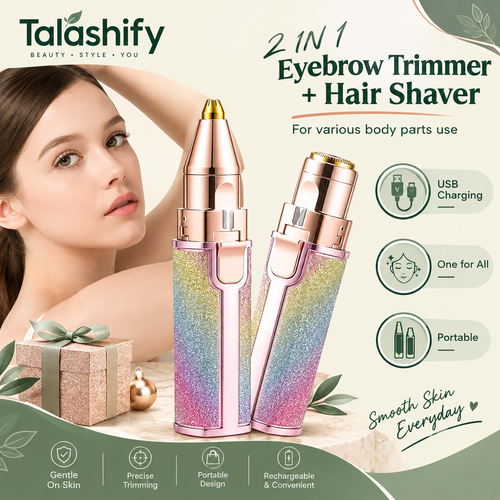Flawless 2 in 1 Eyebrow trimmer & facial hair removal Machine ( Rechargeable)🔋
