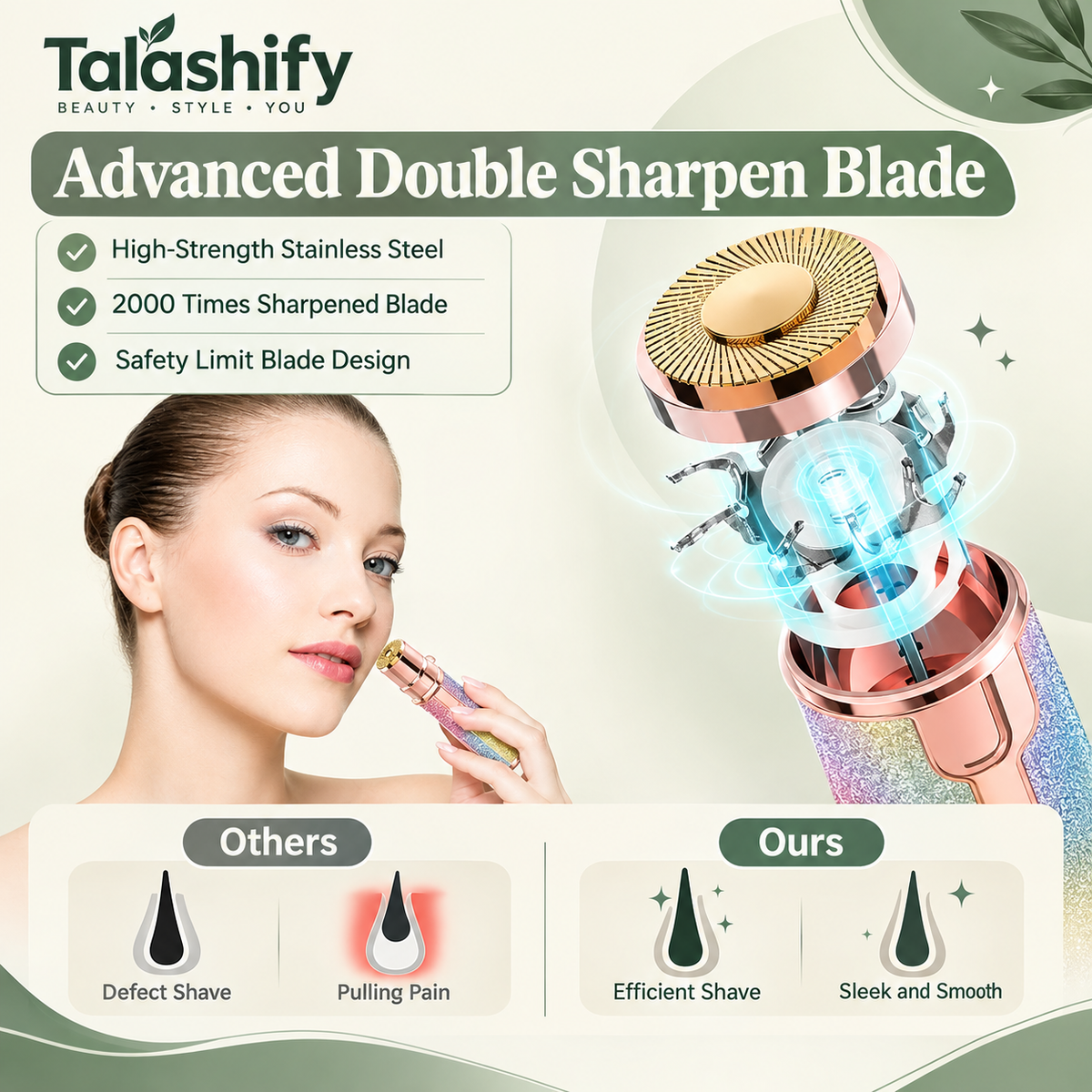 Flawless 2 in 1 Eyebrow trimmer & facial hair removal Machine ( Rechargeable)🔋