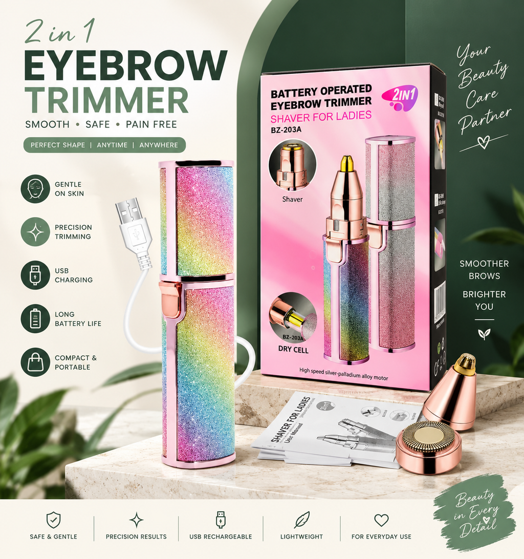 Flawless 2 in 1 Eyebrow trimmer & facial hair removal Machine ( Rechargeable)🔋