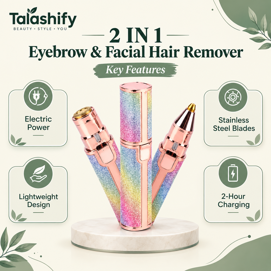 Flawless 2 in 1 Eyebrow trimmer & facial hair removal Machine ( Rechargeable)🔋