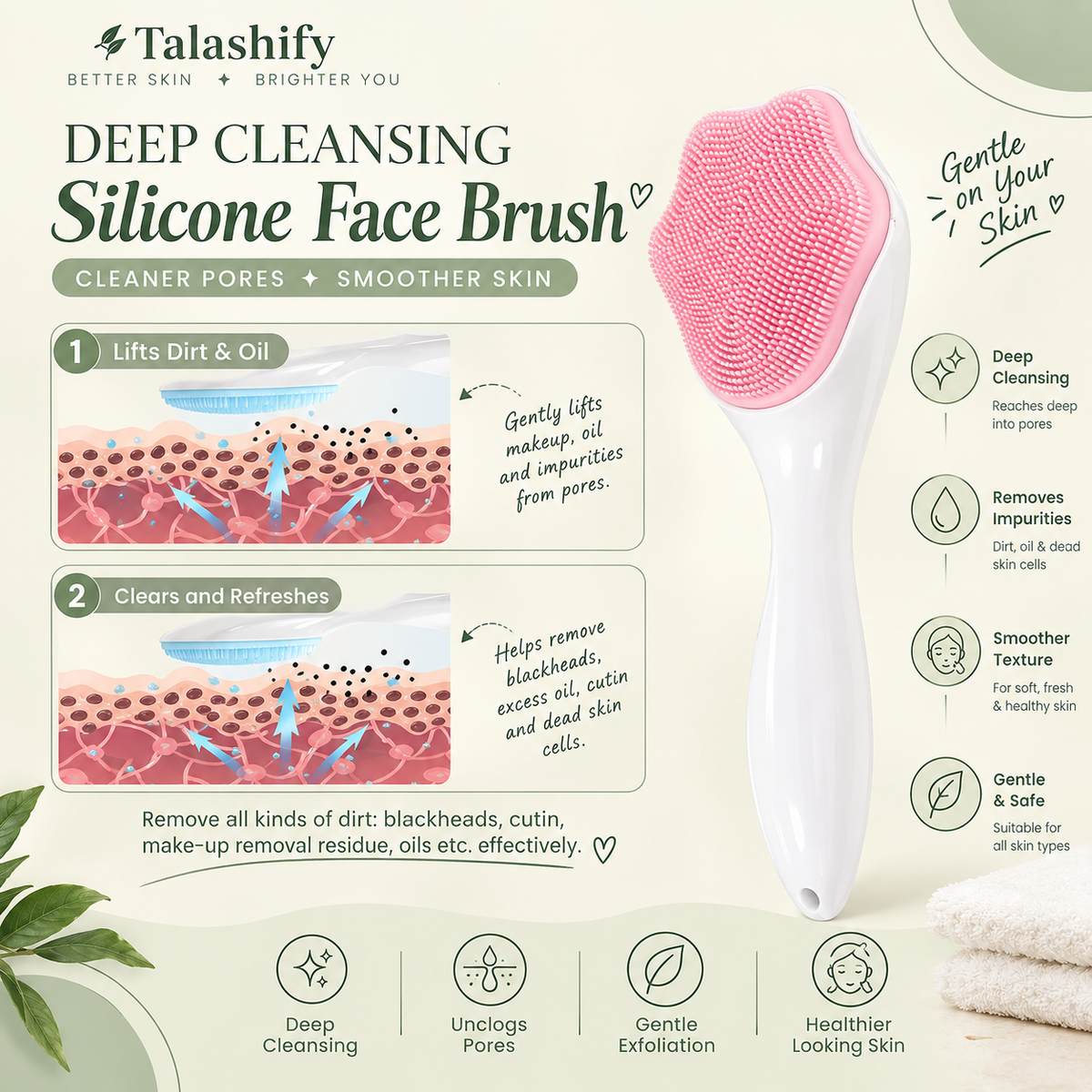 Silicone Face Scrubber 💚