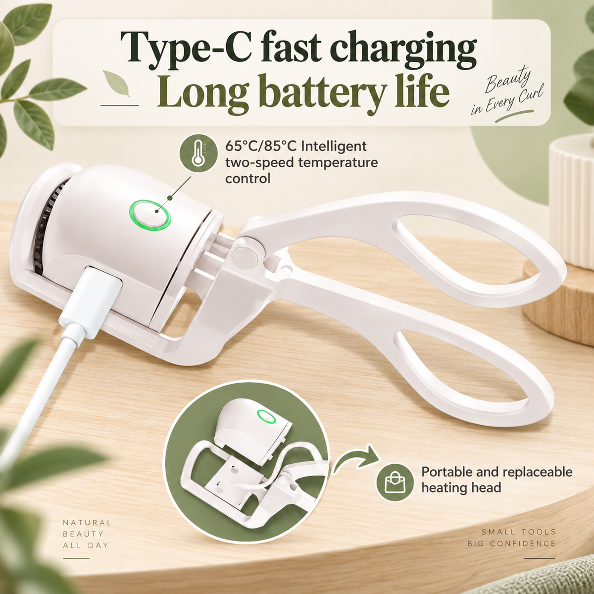 Electric Heated Eyelash Curler Rechargeable Lash Curler ❤︎
