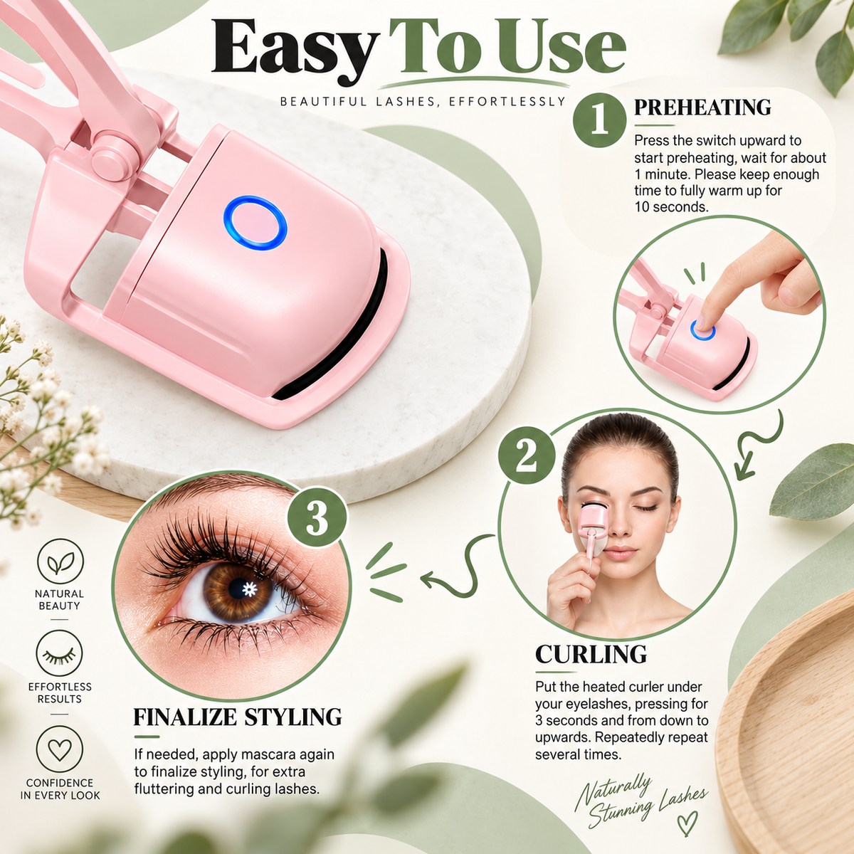 Electric Heated Eyelash Curler Rechargeable Lash Curler ❤︎