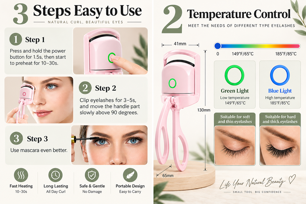 Electric Heated Eyelash Curler Rechargeable Lash Curler ❤︎