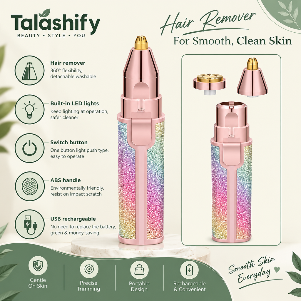 Flawless 2 in 1 Eyebrow trimmer & facial hair removal Machine ( Rechargeable)🔋