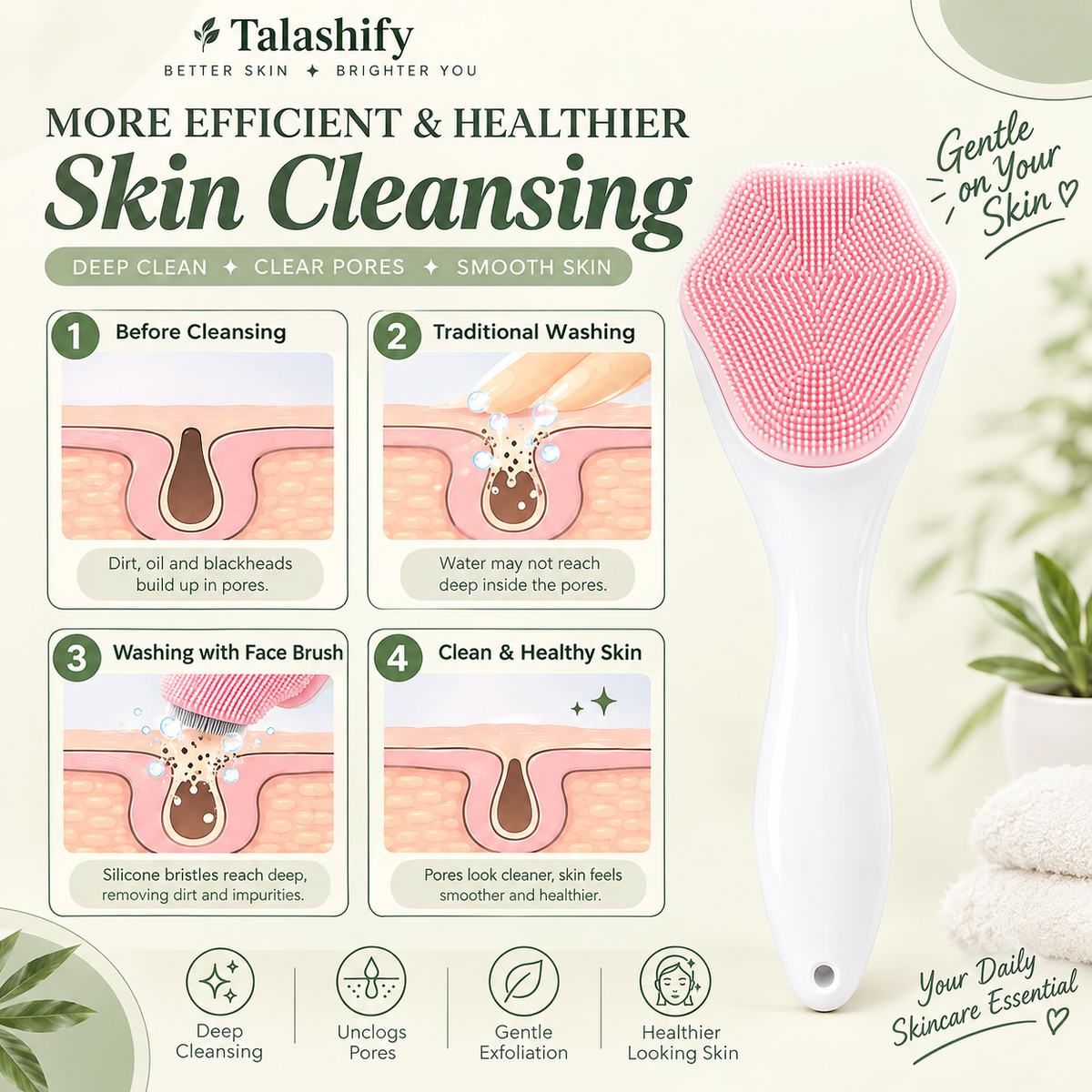 Silicone Face Scrubber 💚