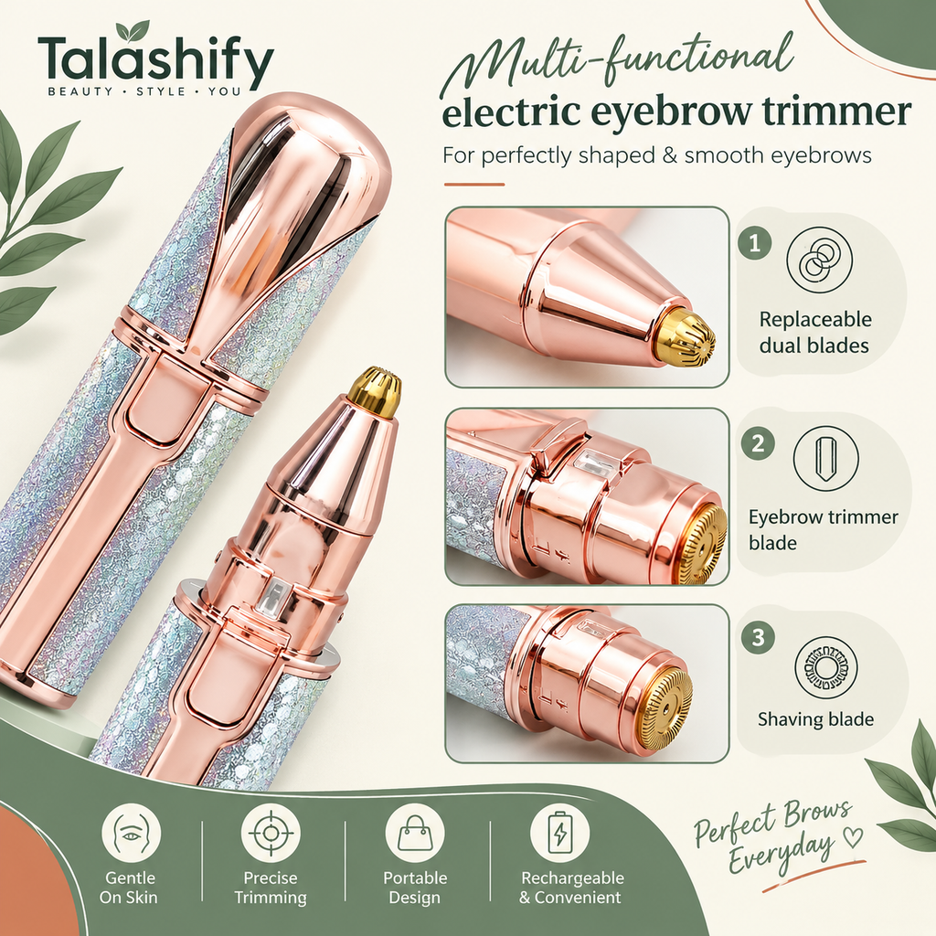 Flawless 2 in 1 Eyebrow trimmer & facial hair removal Machine ( Rechargeable)🔋